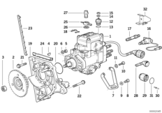 Injection pump/bracket, diesel engine