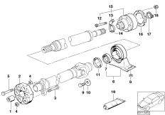 Drive shaft-cent.bearing-universal joint