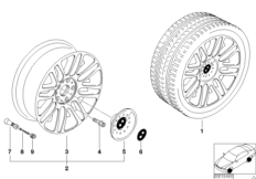 BMW light alloy wheel, double spoke 51