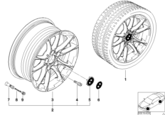 BMW light alloy wheel, radial spoke 50