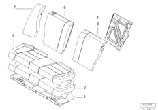 Seat, rear, uphlstry/cover, load-through