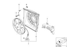 Suction fan and mounting parts