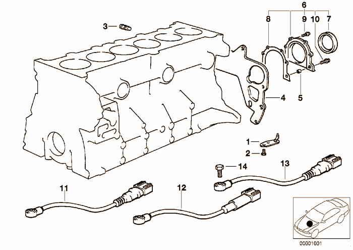 Engine Block Mounting Parts BMW M3 3.2 S50 E36 Convertible, Europe