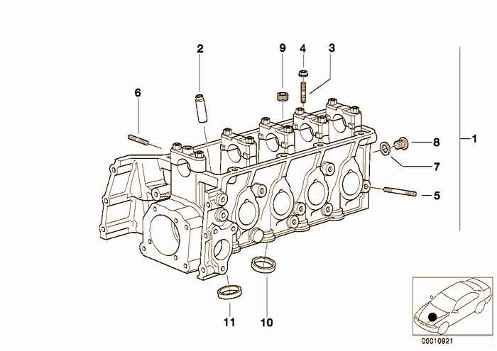 Cylinder Head BMW 316i 1.9 M43 E36 Compact, Europe