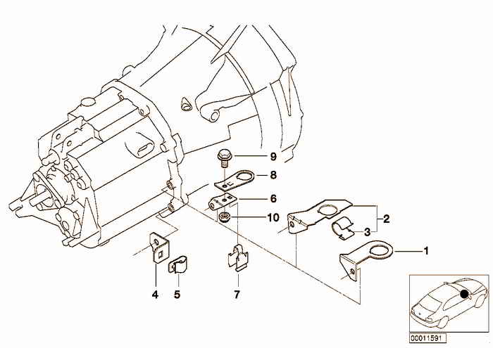 Gearbox parts - oxygen sensor holder BMW 318ti M44 E36 Compact, Europe