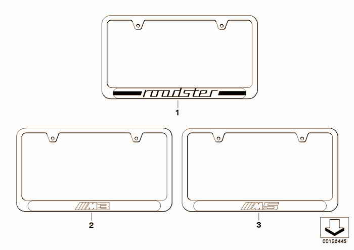 Stainless Steel License Plate Frame BMW M3 3.2 S52 E36 Convertible, USA