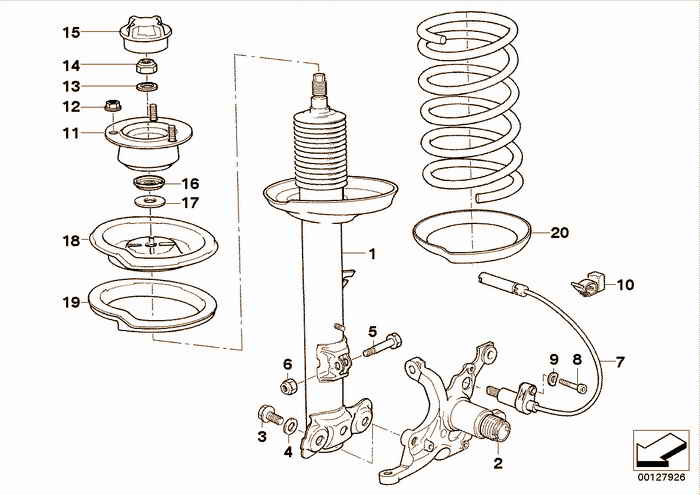 Motorsport chassis spring strut BMW 328i M52 E36 Coupe, USA