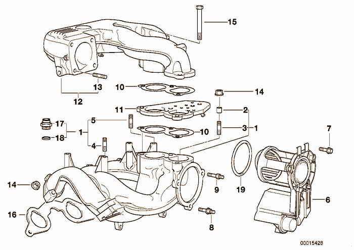 Intake manifold system BMW 316g M43 E36 Compact, Europe