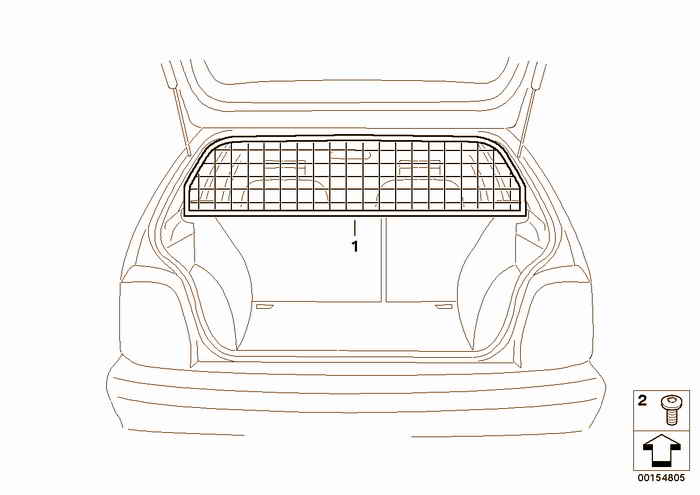 The separation grille Luggage compartment BMW 316i M43 E36 Touring, Europe