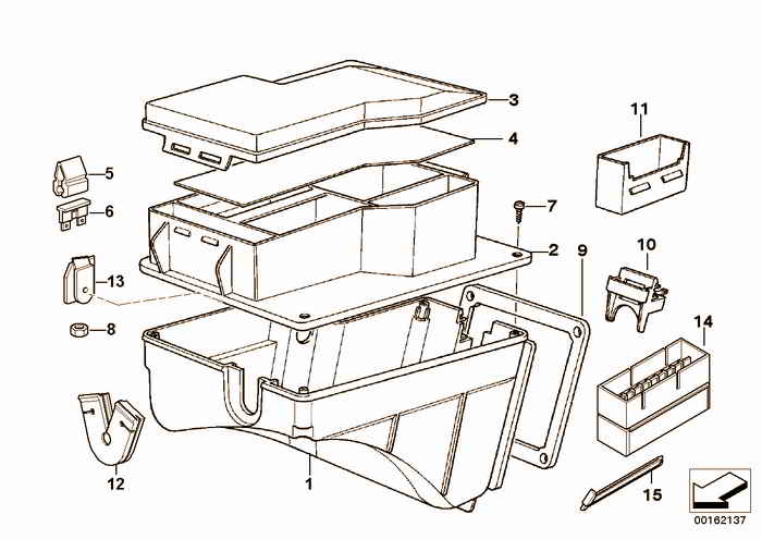 Single components for fuse box BMW 325i M50 E36 Convertible, USA
