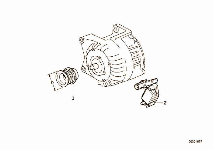 Alternator, individual parts 80A BMW 318is M42 E36 Coupe, USA