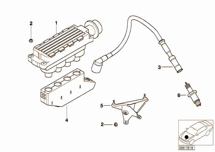 Ignition coil/spark plug BMW 316i 1.9 M43 E36 Compact, Europe