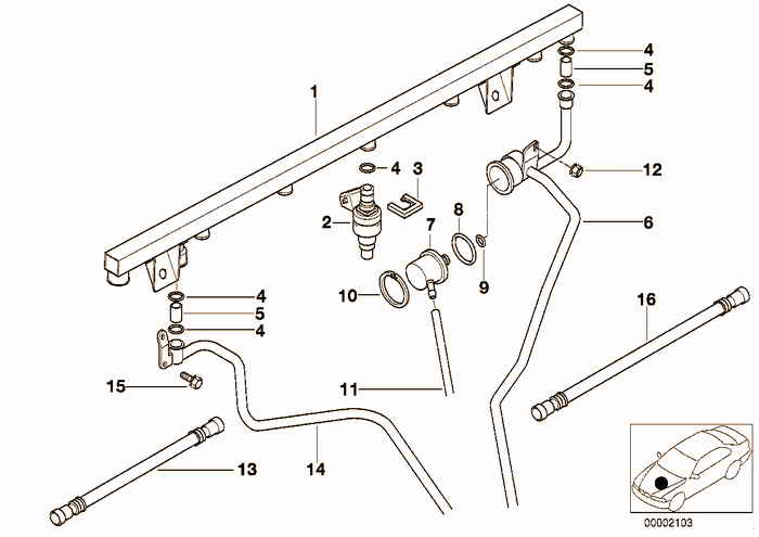 Fuel injection system/Injection valve BMW M3 3.2 S50 E36 Convertible, Europe