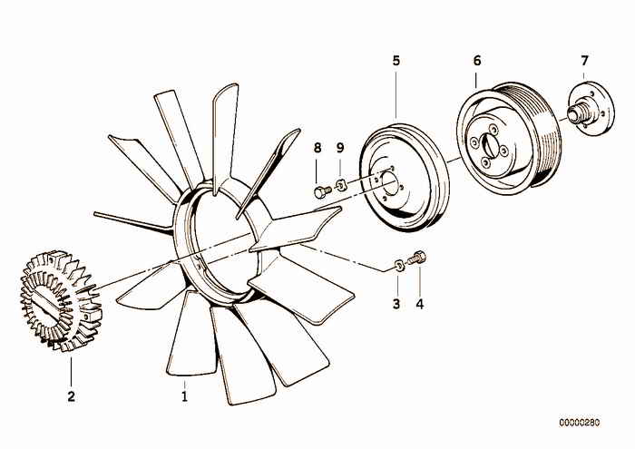 Cooling system-fan/fan coupling BMW 318is M42 E36 Coupe, Europe