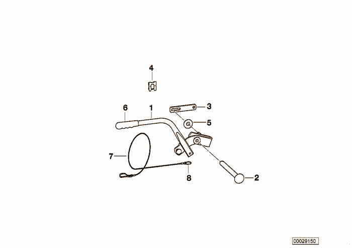 Trailer, individual parts, handbrake BMW 318i M42 E36 Convertible, USA