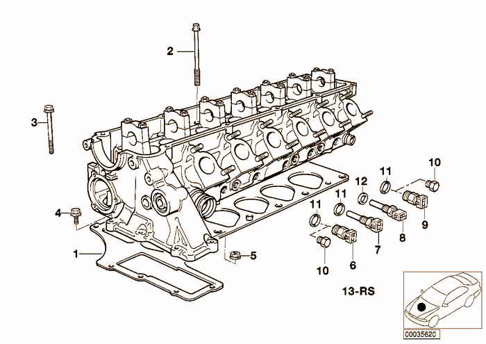 Cylinder Head Attached Parts BMW 325tds M51 E36 Sedan, Europe