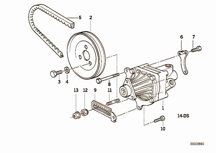 Hydro steering-vane pump/mounting BMW 318i M42 E36 Sedan, USA