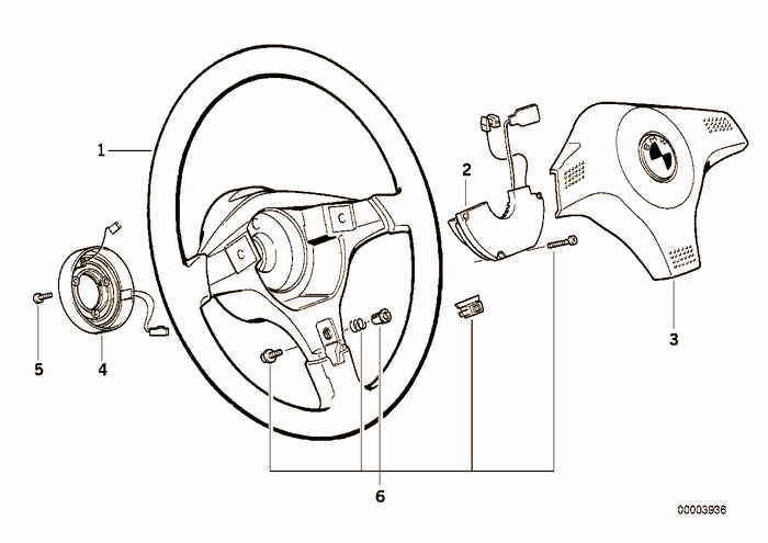 Airbag sports steering wheel 2 BMW 325i M50 E36 Convertible, Europe