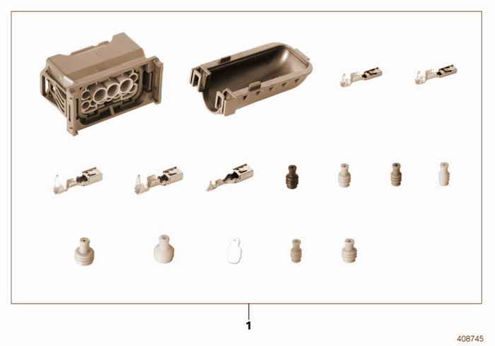 Rep. kit for socket housing, 12-pin BMW 325i M50 E36 Convertible, USA