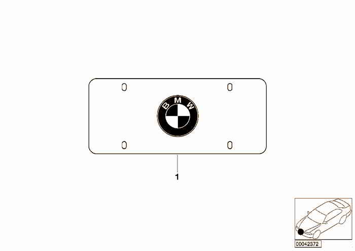 Marque License Plate Frame BMW 318i M42 E36 Sedan, USA