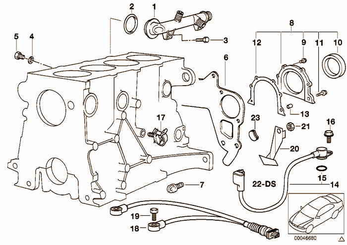 Engine Block Mounting Parts BMW 318i M44 E36 Sedan, USA