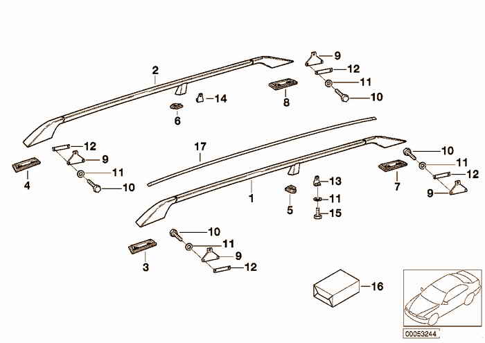 Hood parts, railing BMW 318i M42 E36 Convertible, USA
