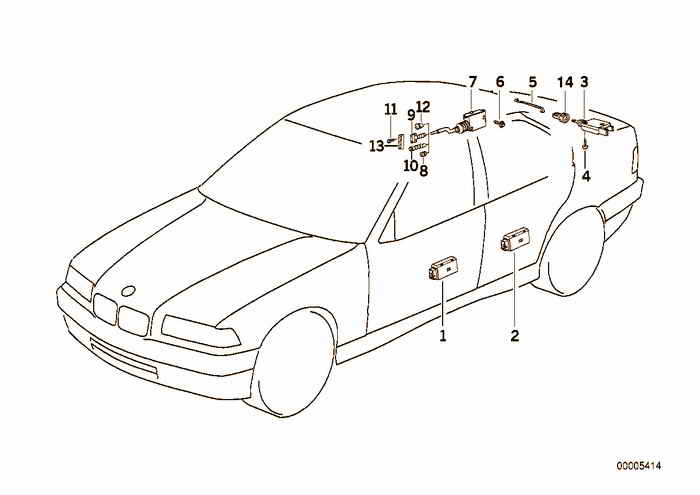 Central locking system BMW 318ti M44 E36 Compact, USA