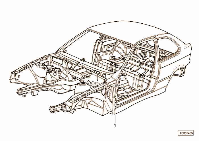 Body skeleton BMW 316i 1.9 M43 E36 Compact, Europe
