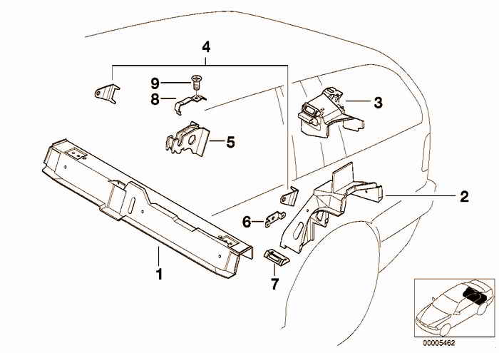 Lower parts of the Interior BMW 328i M52 E36 Touring, Europe