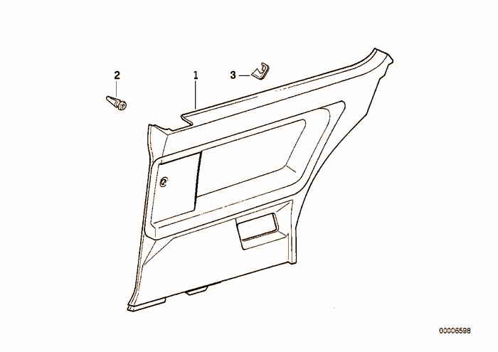 Door trim panel, rear BMW 318is M42 E36 Coupe, USA