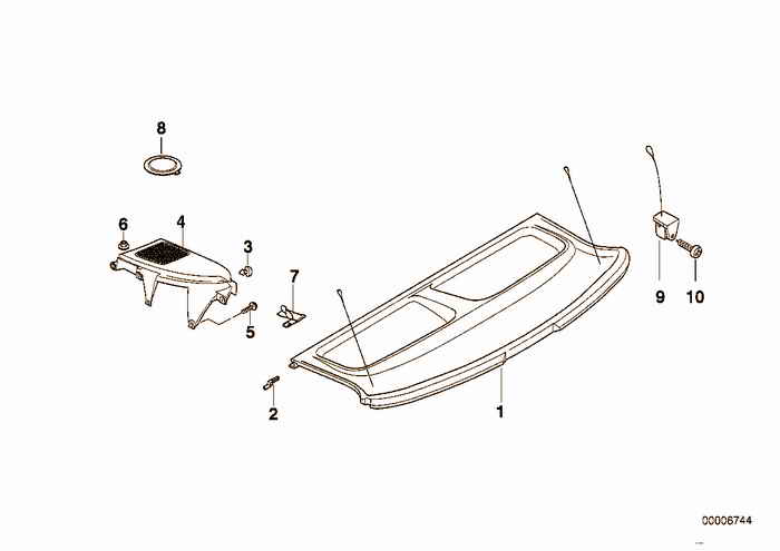 shelf behind the rear seat BMW 318tds M41 E36 Compact, Europe