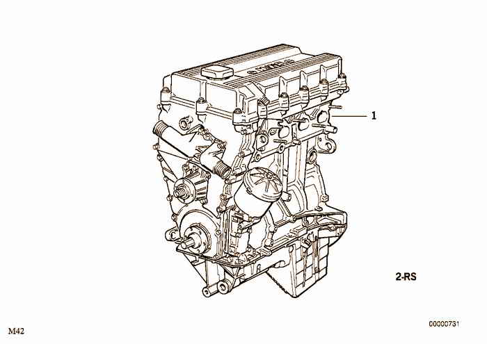 Short Engine BMW 318i M42 E36 Convertible, USA