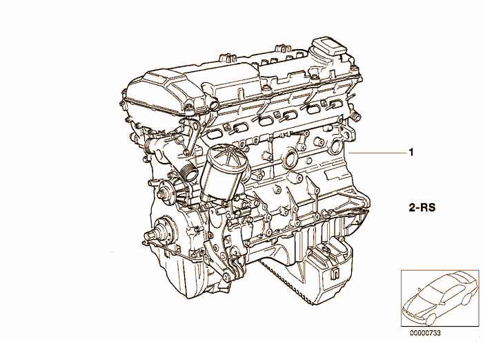 Short Engine BMW 320i M50 E36 Sedan, USA