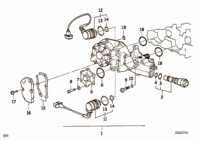 Cylinder Head Vanos BMW M3 S50 E36 Convertible, Europe