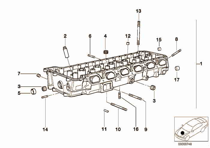 Cylinder Head BMW M3 3.2 S50 E36 Coupe, Europe