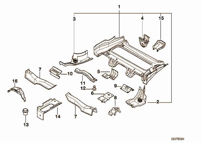 Rear floor parts BMW 316i 1.9 M43 E36 Compact, Europe