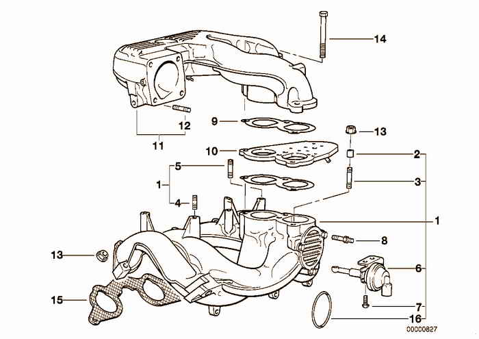 Intake manifold system BMW 318i M43 E36 Convertible, Europe