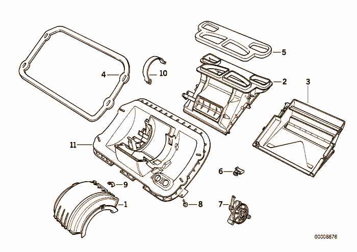 Housing parts, heater Siemens BMW 325is M50 E36 Coupe, USA