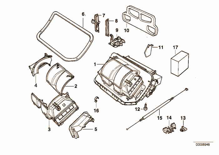 Housing parts — air conditioning BMW 318is M42 E36 Coupe, Europe