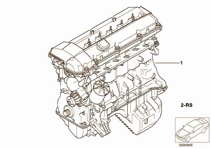 Short Engine BMW 323i M52 E36 Coupe, Europe