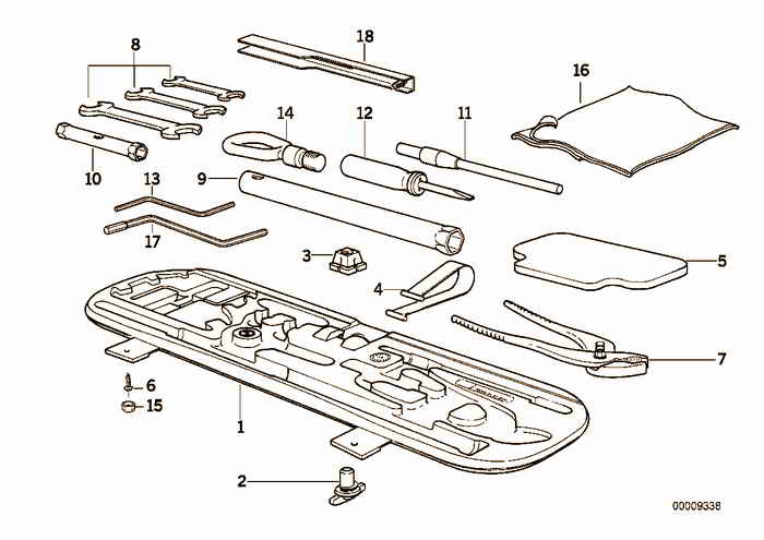Car tool/Tool box BMW 325i M50 E36 Convertible, USA
