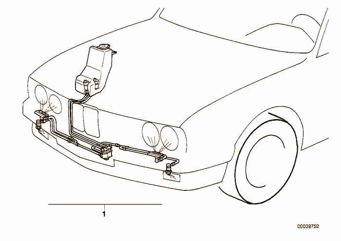 Retrofit kit, headlight cleaning system BMW 325tds M51 E36 Sedan, Europe