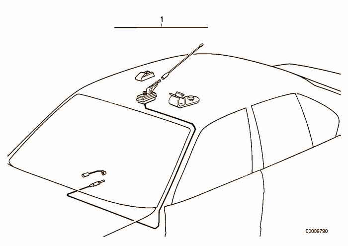 The antenna on the roof BMW 316i 1.6 M43 E36 Compact, Europe