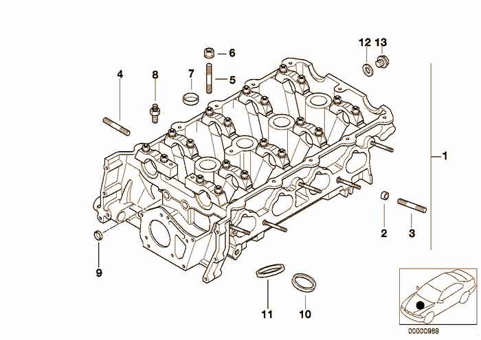 Cylinder Head BMW 318i M44 E36 Convertible, USA